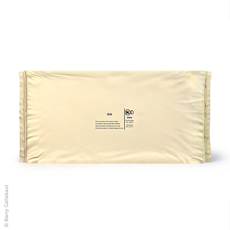 Gianduja - Hasselnødde-mælkechokolade, blok, 26% kakao, Callebaut, 5 kg