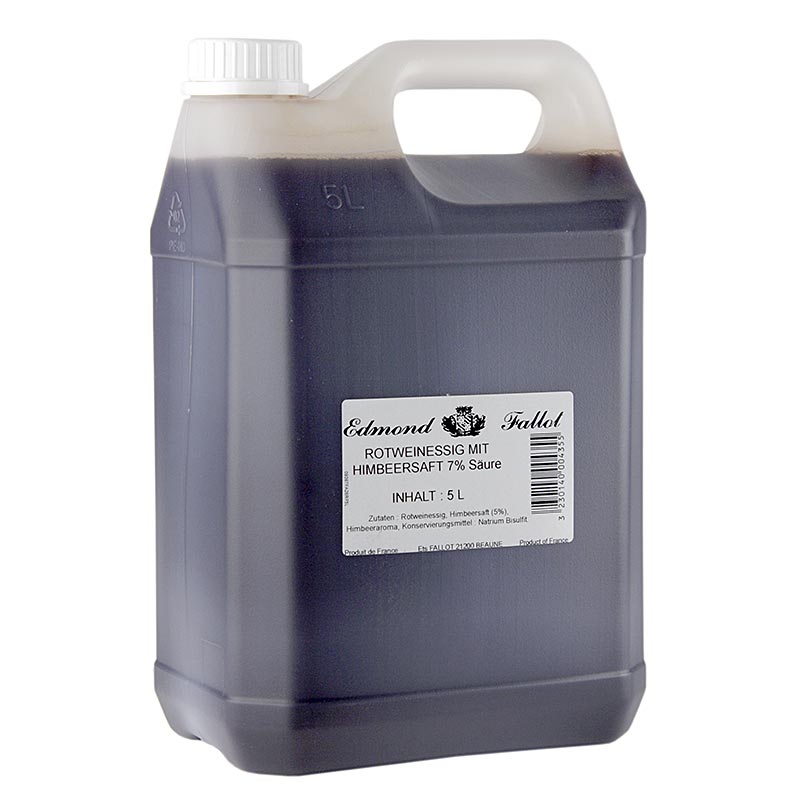 Rødvinseddike, hindbær, Fallot, 5 liter