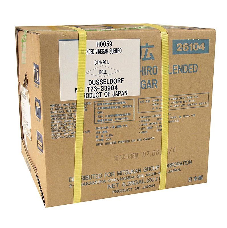 Sushi risvin hvedeeddike, Suehiro, med salt, Mizkan, 20 liter