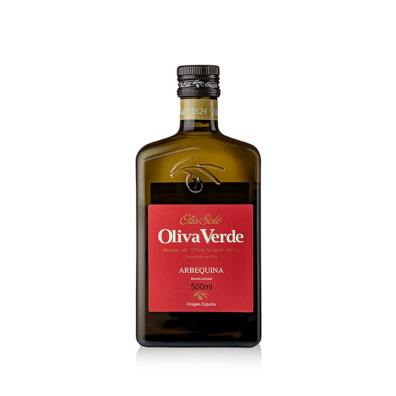 Ekstra jomfru olivenolie, Oliva Verde, Arbequina, rød etiket, 500 ml