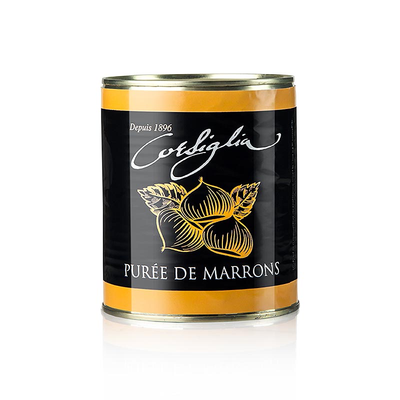 Kastanjepuré, fast & usødet (orange dåse), Corsiglia Facor, 870 g