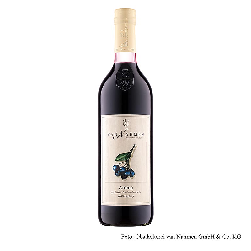 Aronia-bærsaft, 100% direkte saft, van Nahmen, økologisk, 750 ml