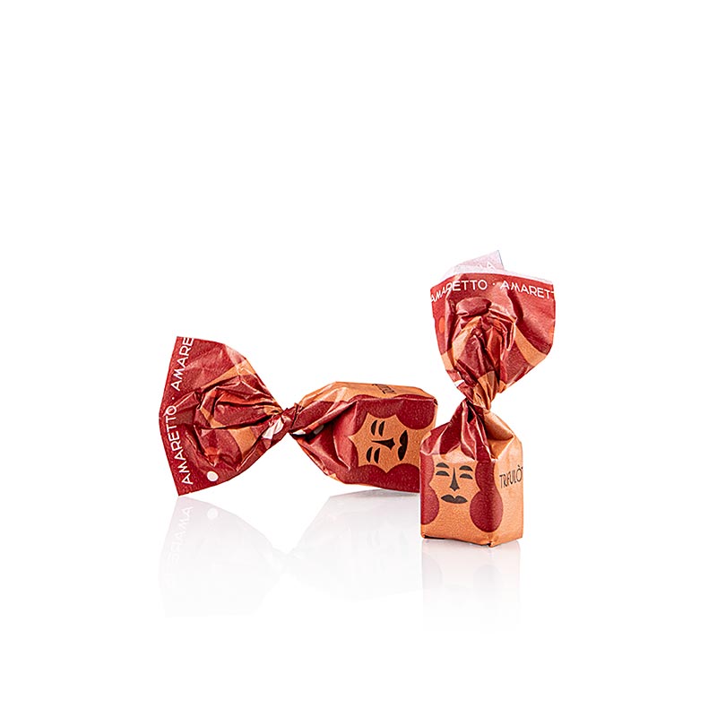 Tartuflanghe Mini trøffelpraliner "trifulòt", Amaretto, med mandler, lyserøde, 1 kg