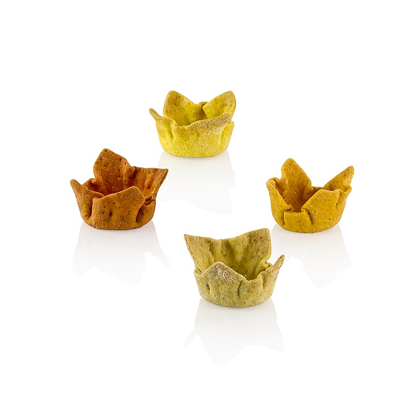 "Cups" krydrede tarteletter, karry-falafel-chili-peber, ø 3 cm x 1,5 cm, Pidy, 384 g, 96 stk.
