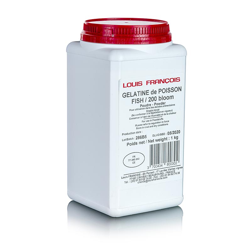 Gelatinepulver, fra fisk, 200 Bloom, Louis Francois, 1 kg