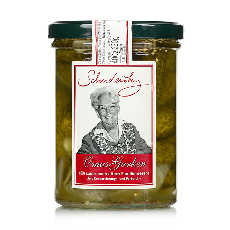 Granny's agurker, sødt og surt syltede, Schudeisky, 400 g