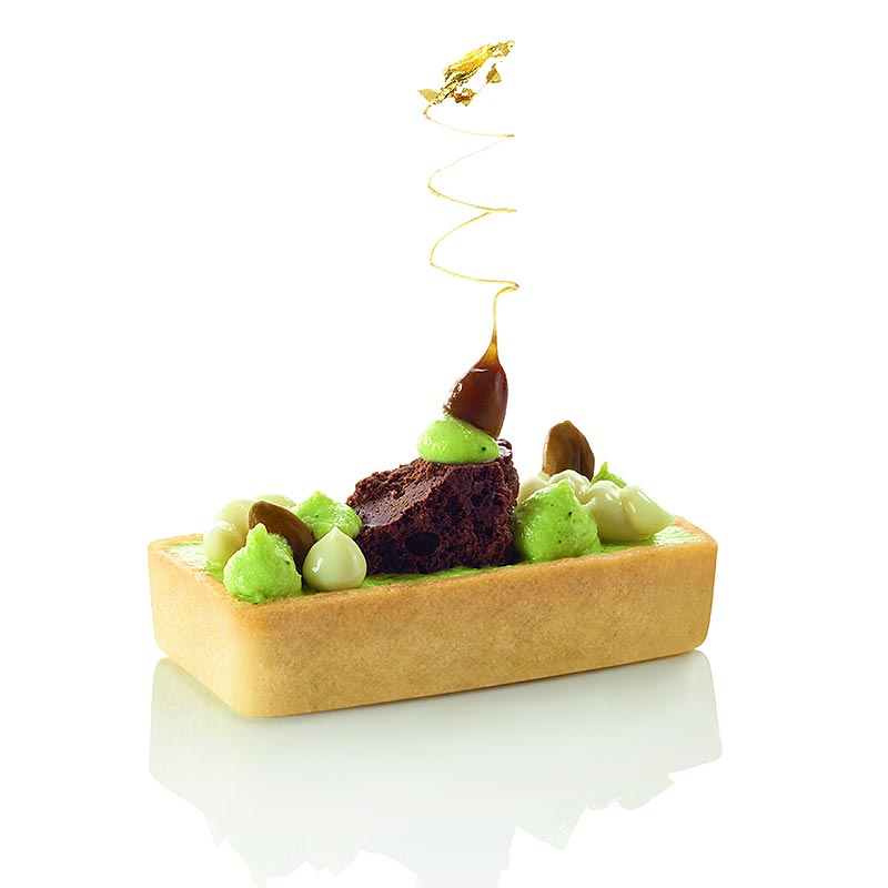Dessert-tarteletter - Filigrano, rektangulære, 7,3x3,3 cm, H 1,8 cm, mørdej, 162 stk.