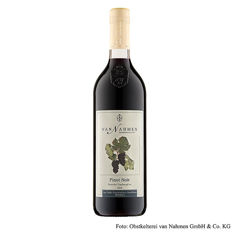 Pinot Noir druesaft rød, 100 % direkte presset saft, van Nahmen, økologisk, 750 ml