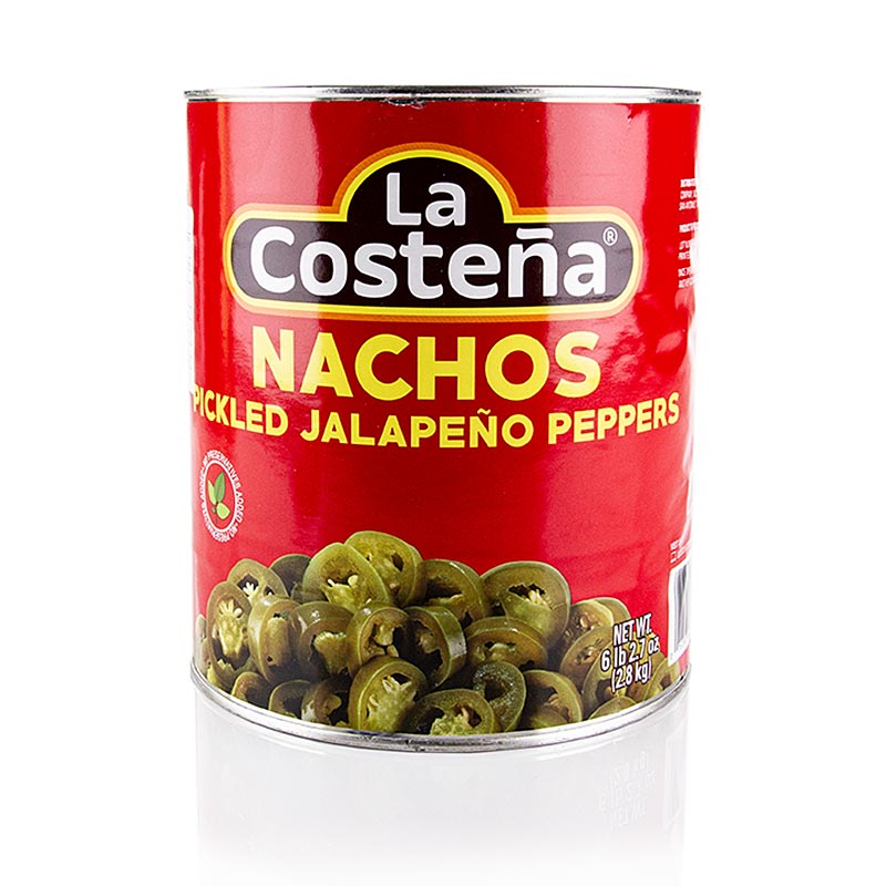 Chilipeber - Jalapenos, i skiver (La Costena), 2,8 kg