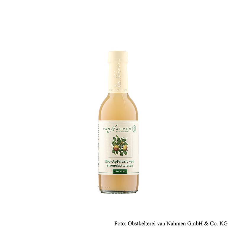 Streuobstwiesen æblejuice, sen høst, 100 % direkte juice, van Nahmen, økologisk, 250 ml