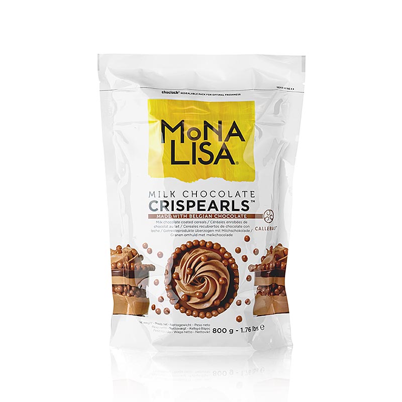 Crispearls Milk, sprøde mælkechokoladeperler, Mona Lisa Callebaut, 800 g