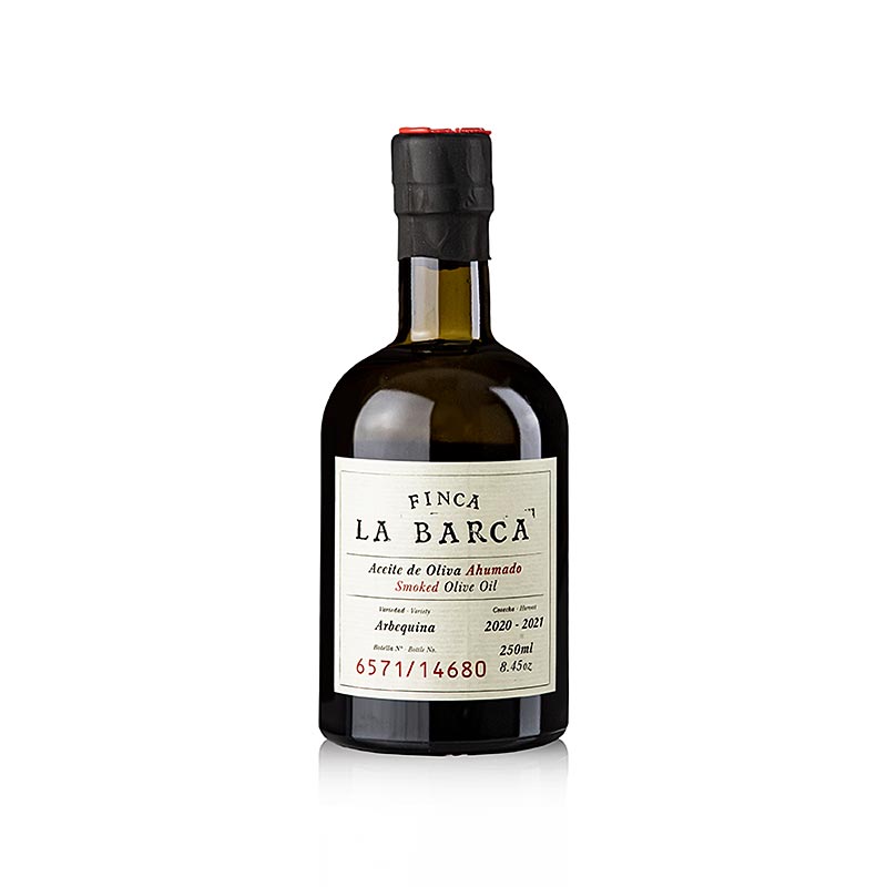 Røget olivenolie, 100% Arbequina, Finca La Barca, 250 ml