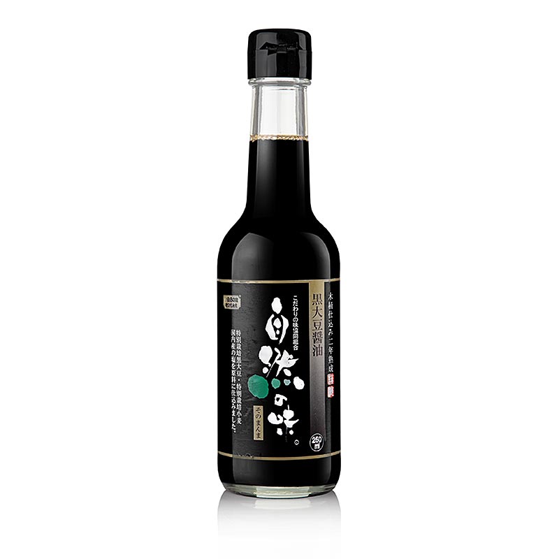 Sojasauce - mørk, lavet af sorte sojabønner, Morita Shoyu, 250 ml