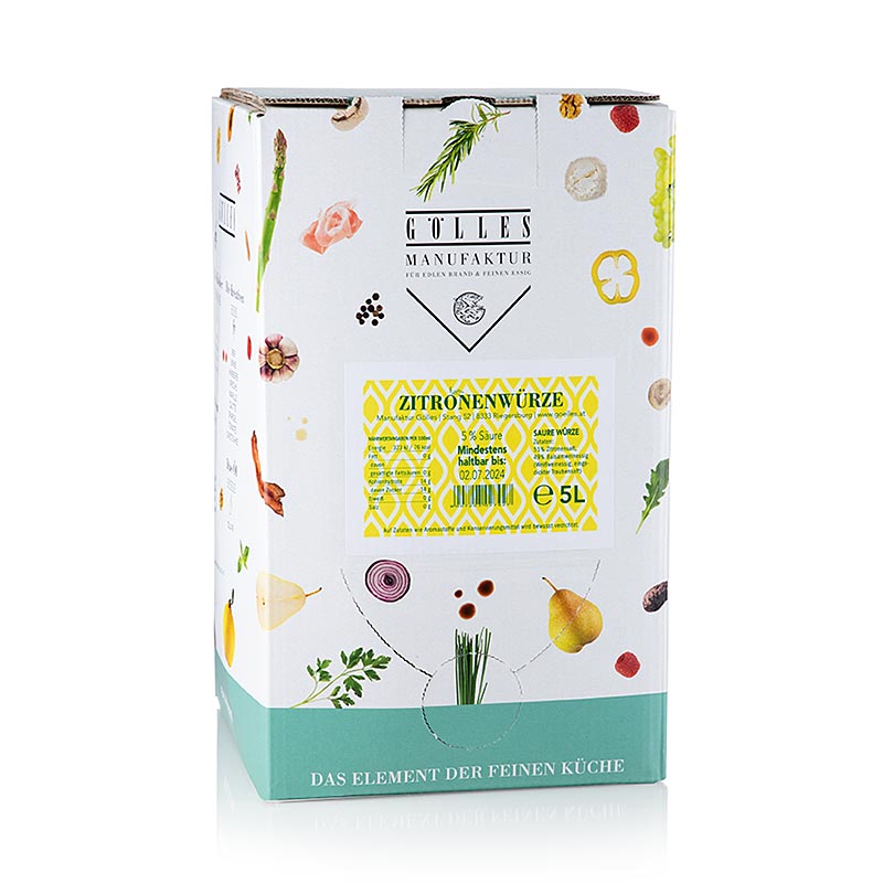 Gölles balsamicoeddike med citronsmag, 5 % syre, 5 l