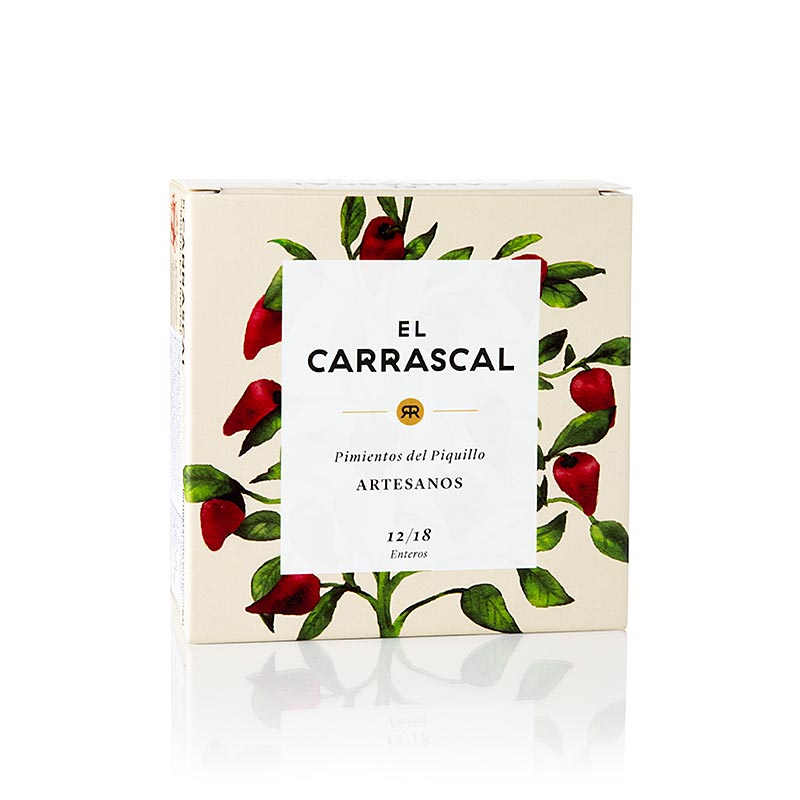 Pimiento Piquillo - Piquillo-peberfrugter i deres egen saft/ 12/18, El Carrascal, 225 g