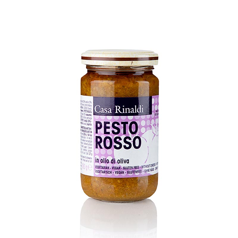 Pesto Rosso, tomatpesto med olivenolie, vegansk, Casa Rinaldi, 180 g