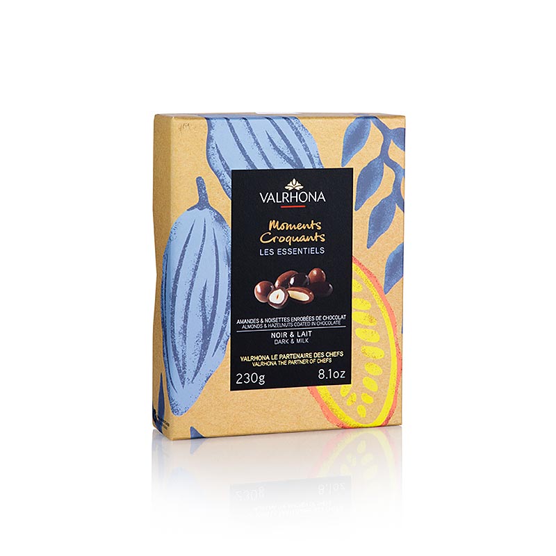 Valrhona Equinoxe kugle, mandler & hasselnød i mørk & mælkechokolade, 230 g