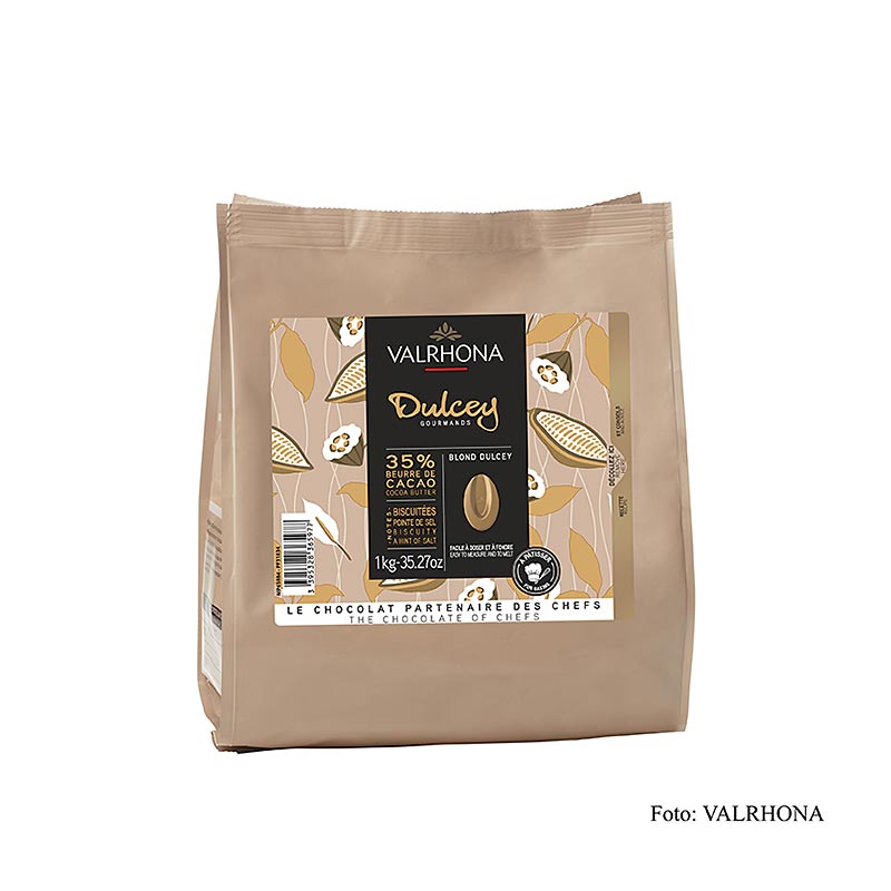 Valrhona Dulcey, Blond chokolade 35%, Callets (31834), 1 kg