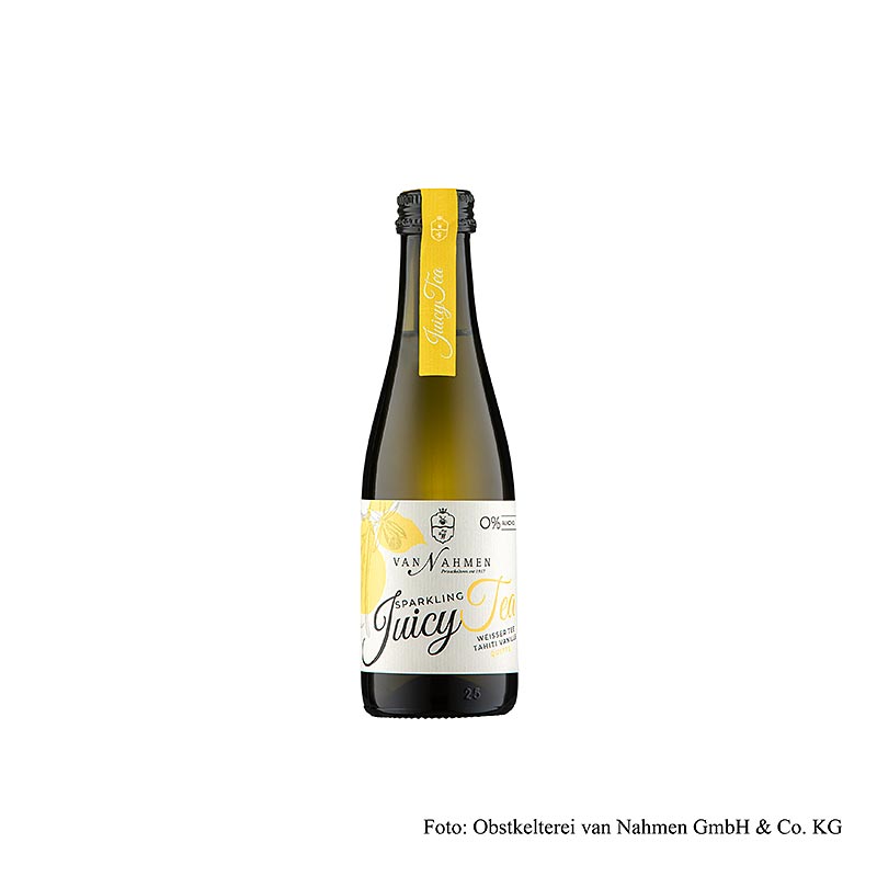 Sparkling Juicy Tea hvid te - Tahiti vanilje-kvæde, van Nahmen, økologisk, 200 ml
