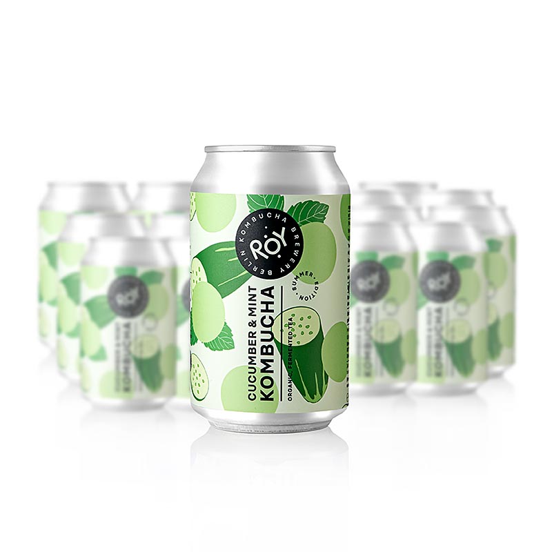ROY Cucumber & Mint Kombucha "Sommer Edition", Berlin, økologisk, 7,92 l, 24 x 330 ml