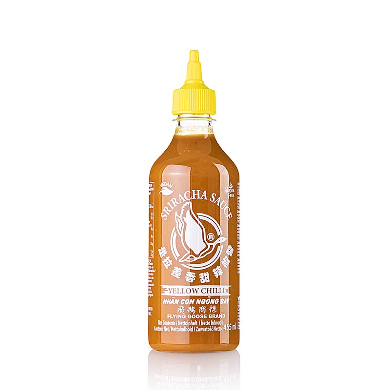 Sriracha chilisauce, lavet af gul chili, Flying Goose, 455 ml