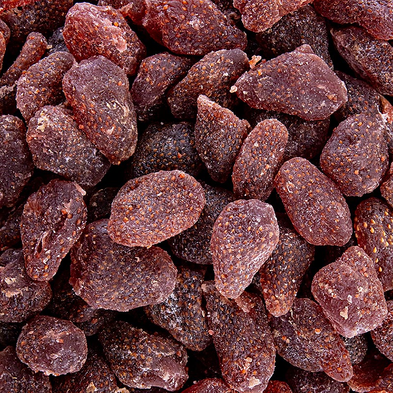 Jordbær, tørret, sødet, svovlbehandlet, 1 kg