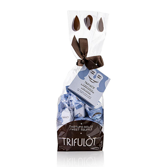 Tartuflanghe Mini trøffelpraliner "trifulòt", cappuccino (lyseblå) 180 g