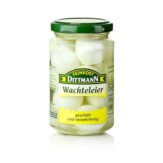 Vagtelæg i Lake, delikatesser Dittmann, 210 g, omkring 12 St - pickles, konserves, antipasti - Pickles & Tørret -