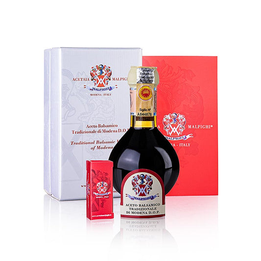 Aceto Balsamico Tradizionale DOP, Affinato, 12 år, gaveæske, Malpighi, 100 ml