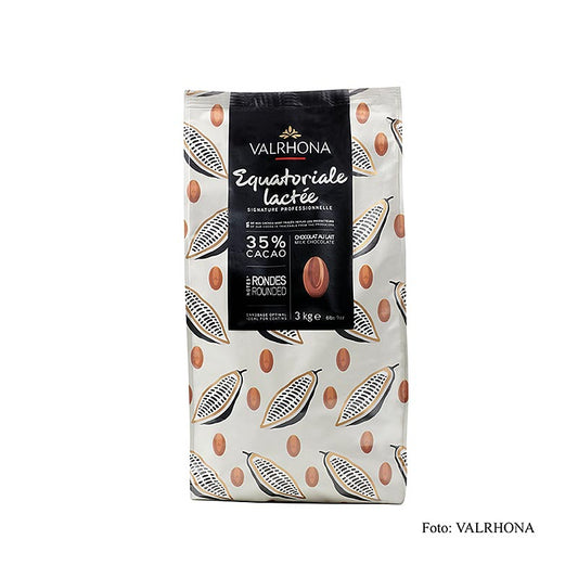 Valrhona Equatoriale Lactée, sødmælksovertræk, callets, 35% kakao, 3 kg