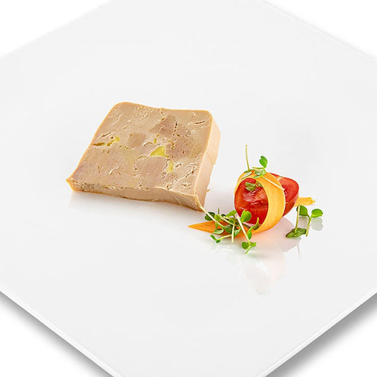 Blok af andelever, med stykker, trapez, halvkonserveret, foie gras, rougié, 180 g