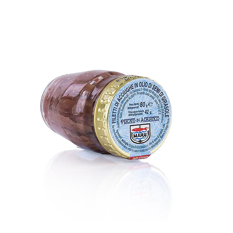 Ansjovisfileter, røde, i solsikkeolie, 80 g