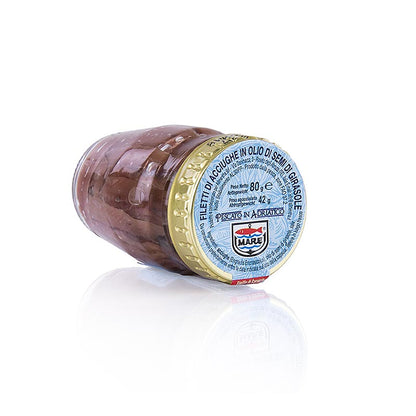 Ansjovisfileter, røde, i solsikkeolie, 80 g