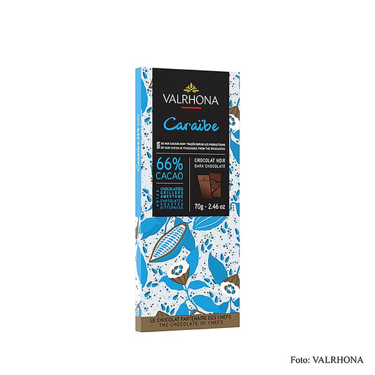 Valrhona Caraibe - mørk chokolade, 66% kakao, Caribien, 70 g