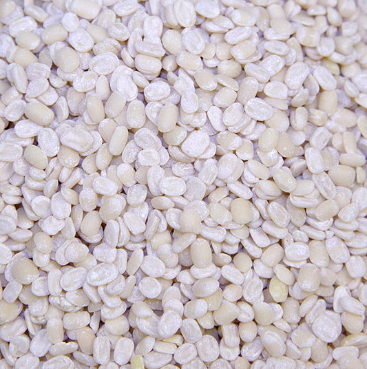 Linser, hvide, urid dal/urid bønner, skrællede, halverede, 1 kg