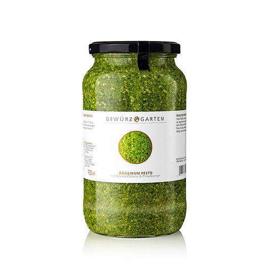 Gewürzgarten basilikumpesto, med basilikum, pinjekerner, Grana Padano, 900 ml