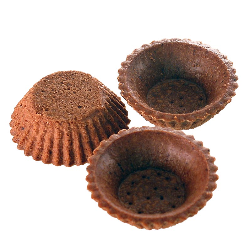 Desserttarteletter, runde, ø 6 cm, h 2 cm, chokolademørdej, 2,98 kg, 210 stk.