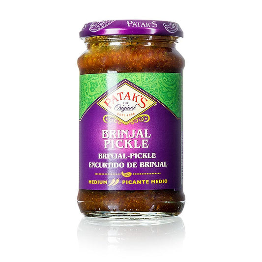 Brinjal aubergine pickle, medium, Patak's, 312 g