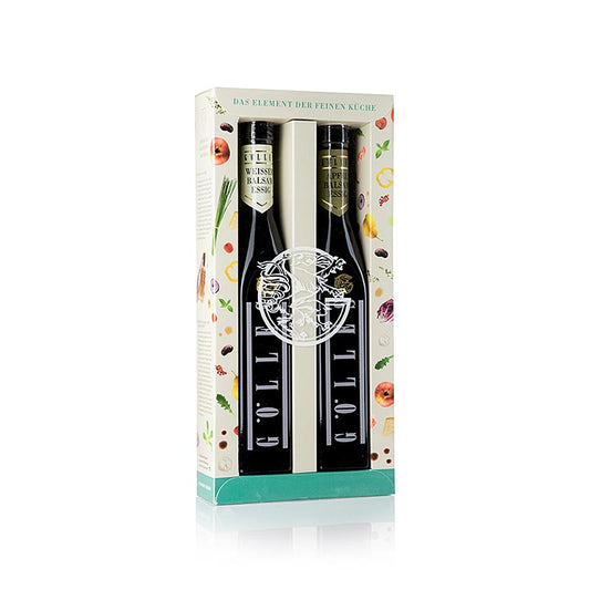 Gölles eddikesæt duo med balsamisk æblecidereddike og hvid balsamico, 500 ml, 2 x 250 ml