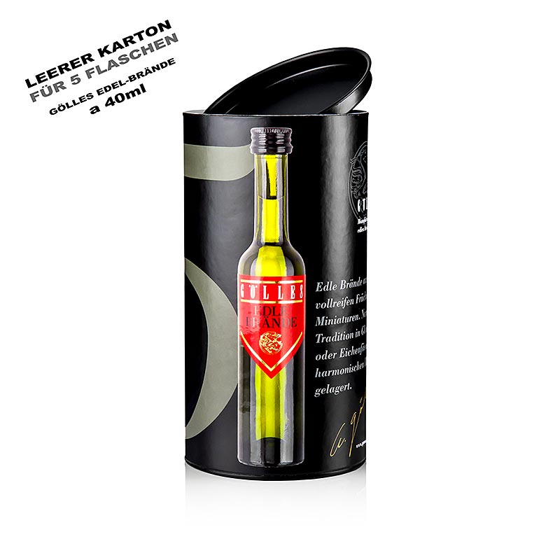 5-pak gaveæske til miniature-ædelbrændevinsæt – 5 x 40 ml, uden indhold, Gölles, 1 stk.