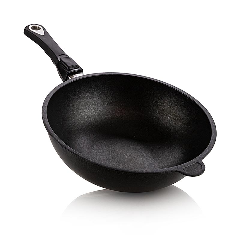 AMT Gastroguss, wokpande, ø 28 cm, 11 cm høj, med aftageligt håndtag, 1 stk.