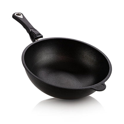 AMT Gastroguss, wokpande, ø 28 cm, 11 cm høj, med aftageligt håndtag, 1 stk.