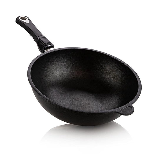 AMT Gastroguss, wokpande, ø 28 cm, 11 cm høj, med aftageligt håndtag, 1 stk.