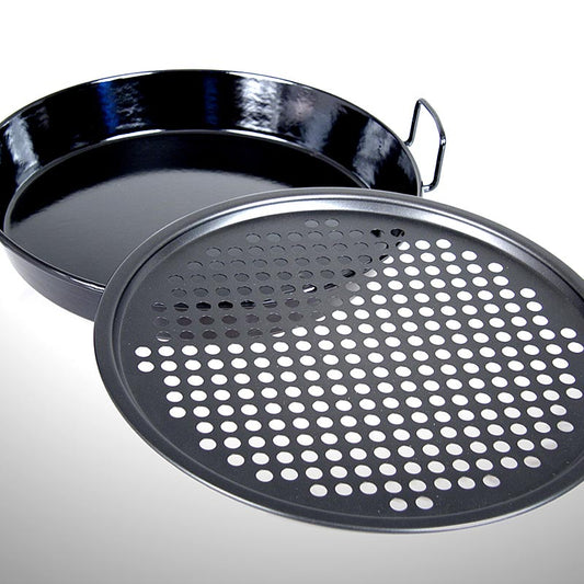 Outdoorchef tilbehør gourmetsæt: universalpande &amp; pizzabakke, til City Grill, 2 stk.