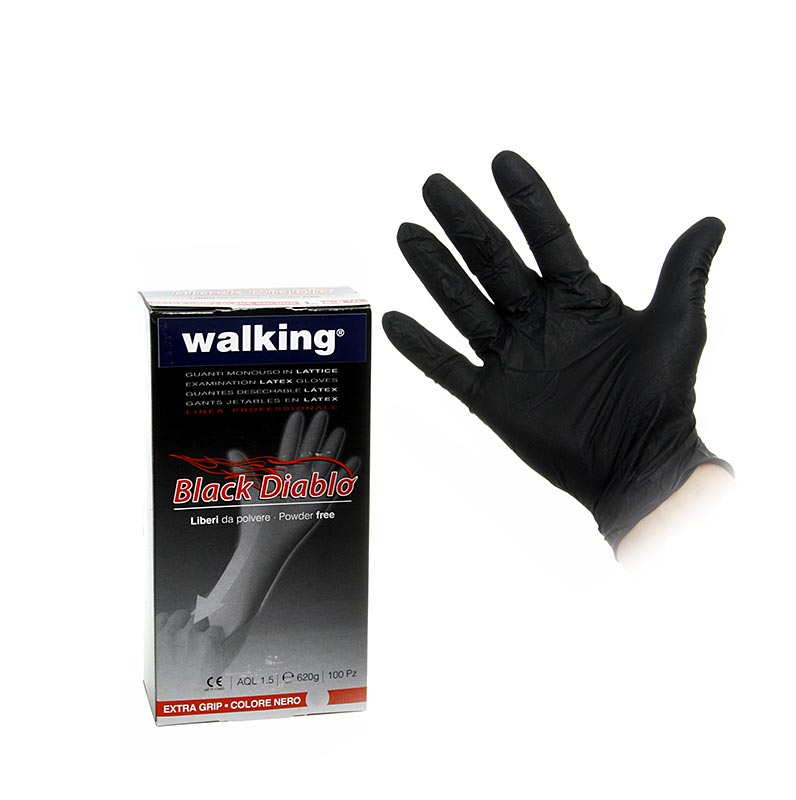 Engangshandsker af latex, sort, XL, upudret, 100 stk.