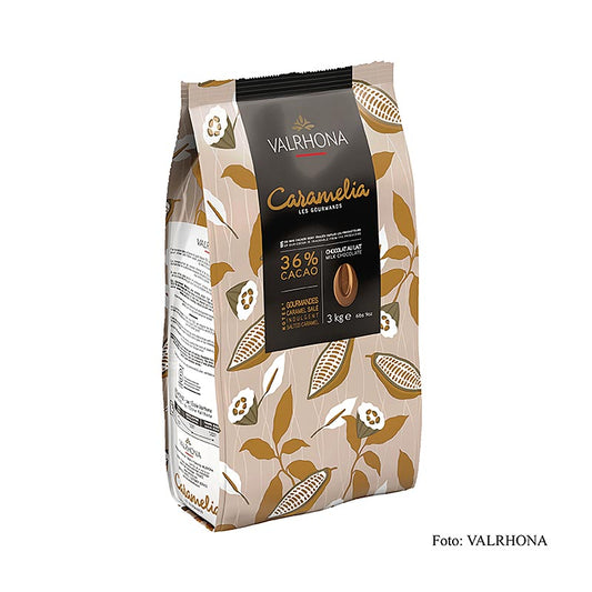 Valrhona Caramelia, karamel sødmælksovertræk, Callets, 36% kakao, 3 kg