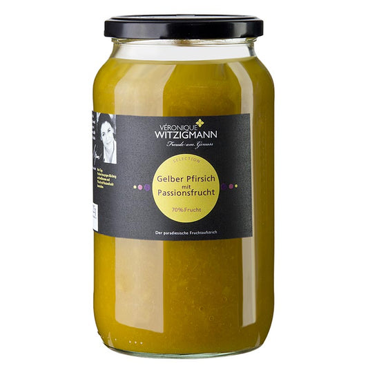 Gul fersken med passionsfrugt - frugtpålæg, 1 kg