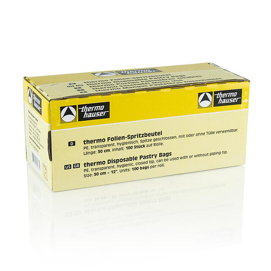 Sprøjtepose, engangs, ca. 30 cm lang, ca. 16 cm åbning, 75µ, 100 stk.