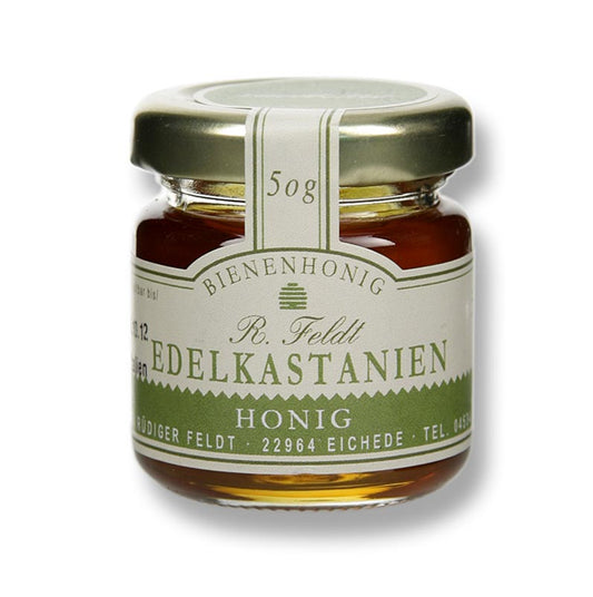 Kastanjehonning, Italien, mellembrun, flydende, bittersød, portionsglas, 50 g