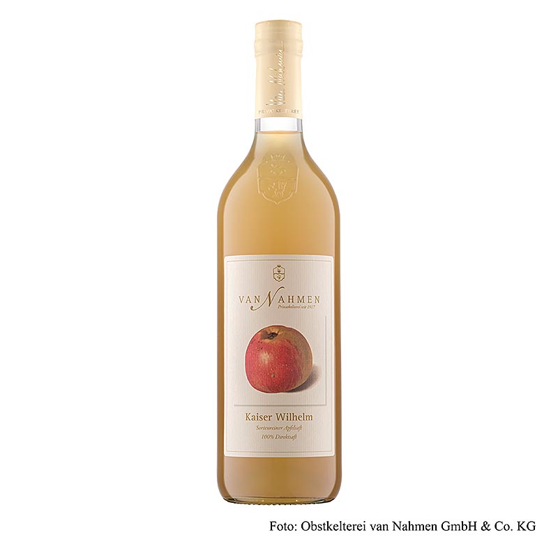 van Nahmen - Kaiser Wilhelm æblejuice, 100 % direktepresset juice, 750 ml